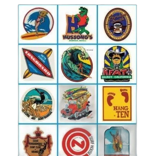 collage, vintage, surfing, beach-themed transparent PNG cut-out