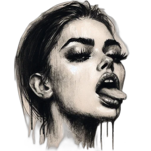 face, hair, photorealistic, pencil sketch transparent PNG cut-out