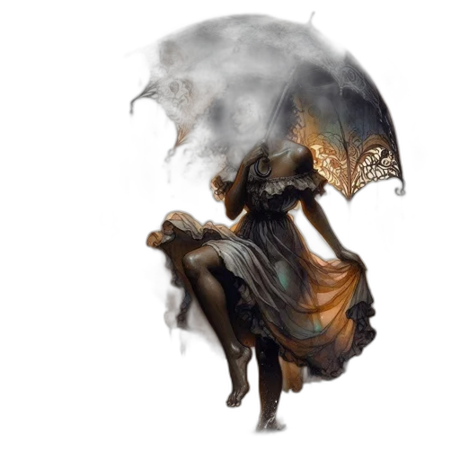 umbrella, mask, dragon, creature transparent PNG cut-out