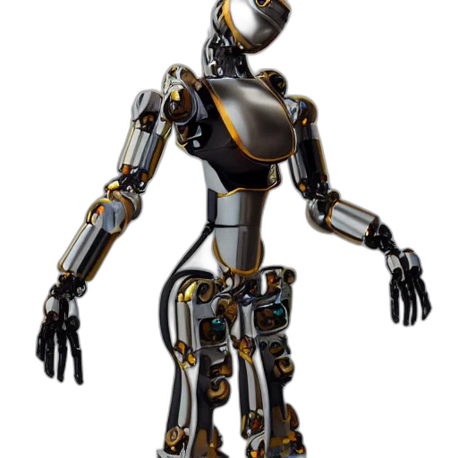 robot, 3d render, concept art, cyberpunk transparent PNG cut-out