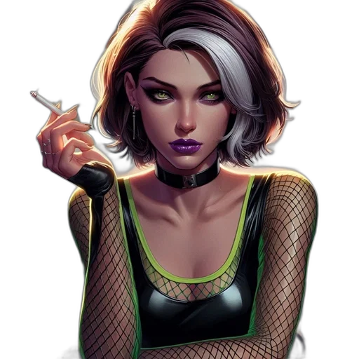 comic book art, cyberpunk, concept art, fantasy art transparent PNG cut-out