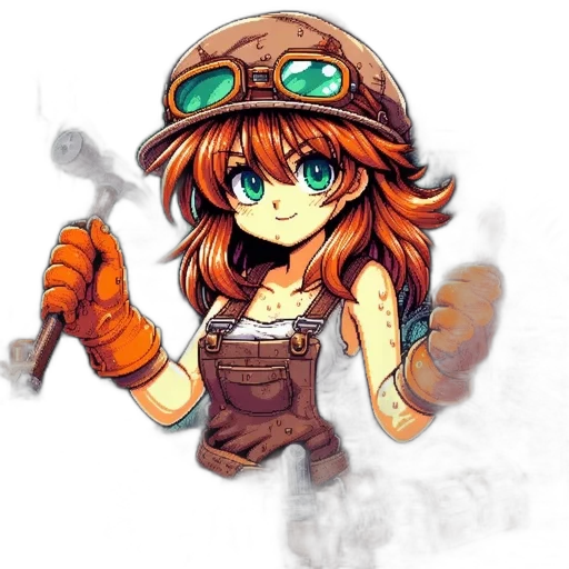 staff, weapon, hat, pixel art transparent PNG cut-out