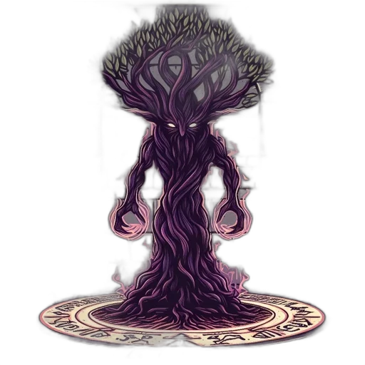tree, crown, creature, staff transparent PNG cut-out