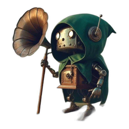 robot, mask, staff, weapon transparent PNG cut-out