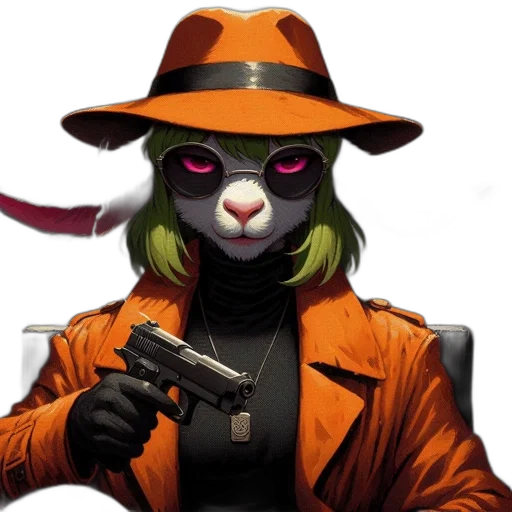 jacket, hat, animal, staff transparent PNG cut-out
