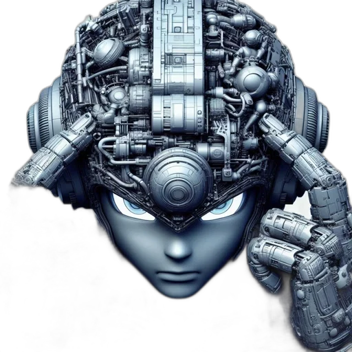 robot, face, mask, cyberpunk transparent PNG cut-out