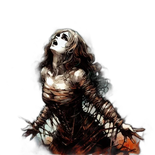 dress, face, mask, comic book art transparent PNG cut-out