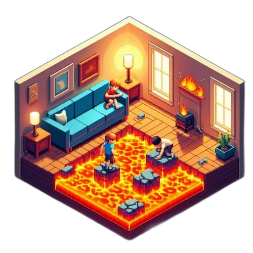 furniture, robot, staff, pixel art transparent PNG cut-out