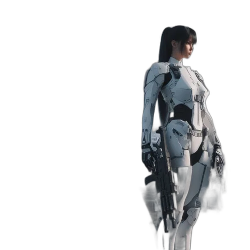 robot, weapon, jacket, concept art transparent PNG cut-out