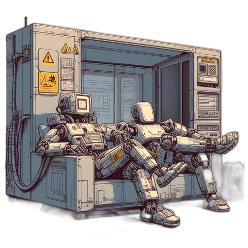 robot, weapon, furniture, cyberpunk transparent PNG cut-out