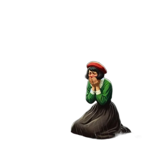 hat, staff, face, dress transparent PNG cut-out