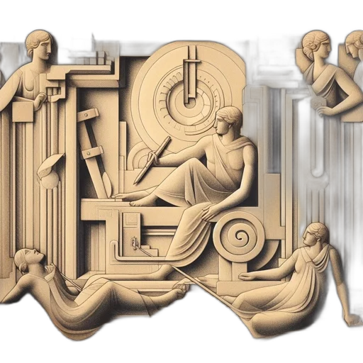 furniture, 3d render, ancient, relief transparent PNG cut-out