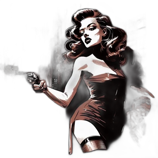 dress, comic book art, concept art, cartoon transparent PNG cut-out