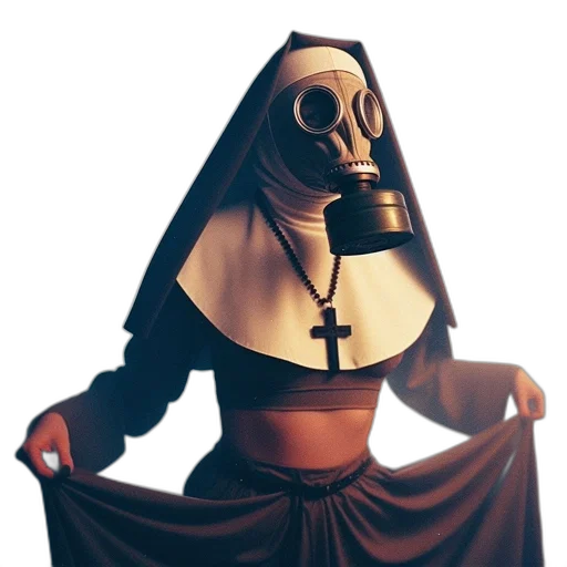 robot, mask, dress, staff transparent PNG cut-out
