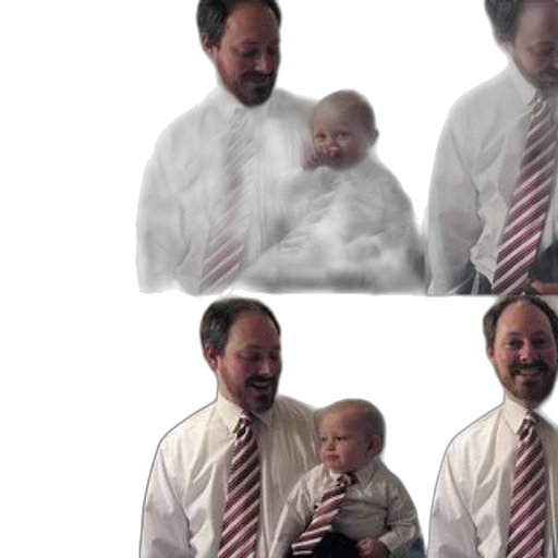 man, baby, wearing, matching transparent PNG cut-out