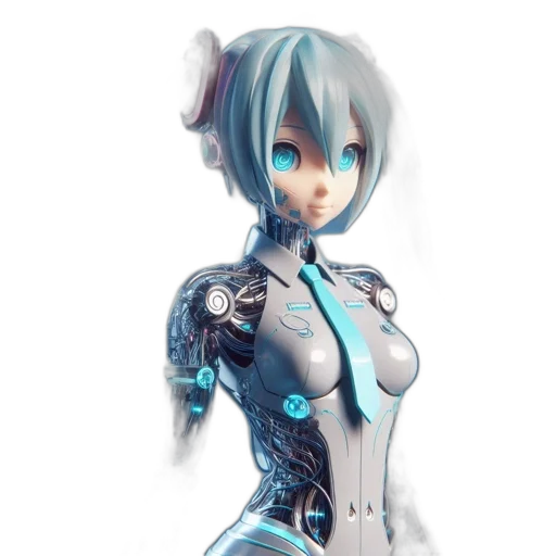 robot, dress, 3d render, concept art transparent PNG cut-out