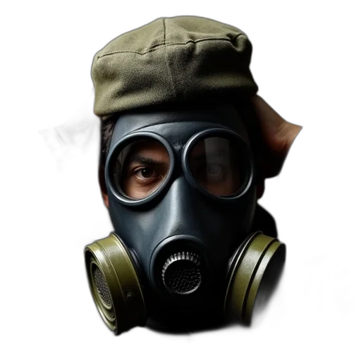 mask, face, jacket, photorealistic transparent PNG cut-out