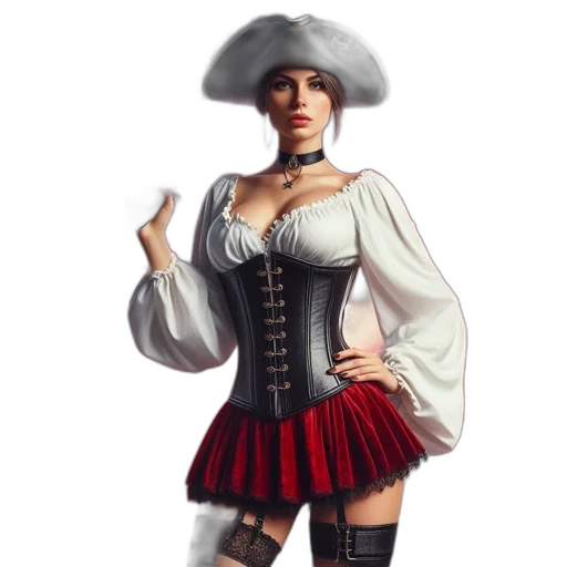 dress, hat, staff, fantasy art transparent PNG cut-out