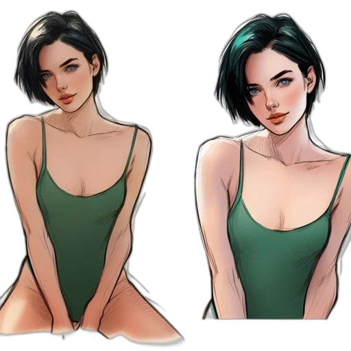 dress, concept art, comic book art, fantasy art transparent PNG cut-out