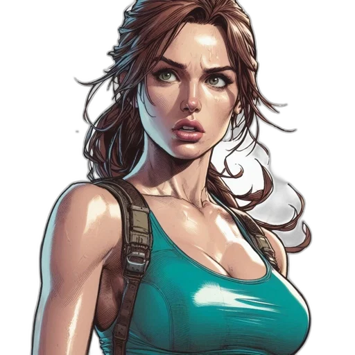 dress, face, comic book art, concept art transparent PNG cut-out