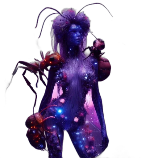 creature, hair, staff, concept art transparent PNG cut-out