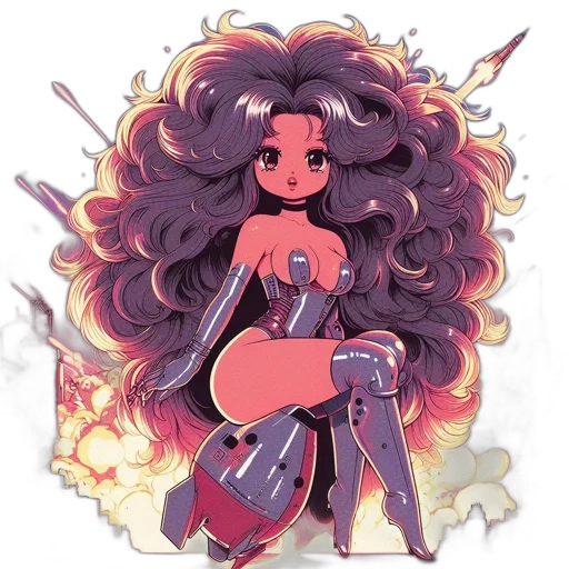 hair, comic book art, cartoon, anime transparent PNG cut-out