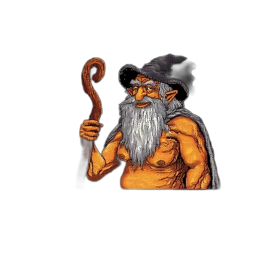 staff, hat, dragon, fantasy art transparent PNG cut-out