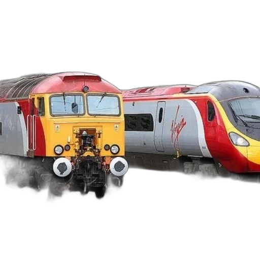 red, yellow, train, virgin transparent PNG cut-out