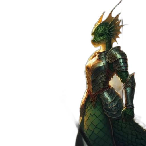 dragon, sword, dress, creature transparent PNG cut-out