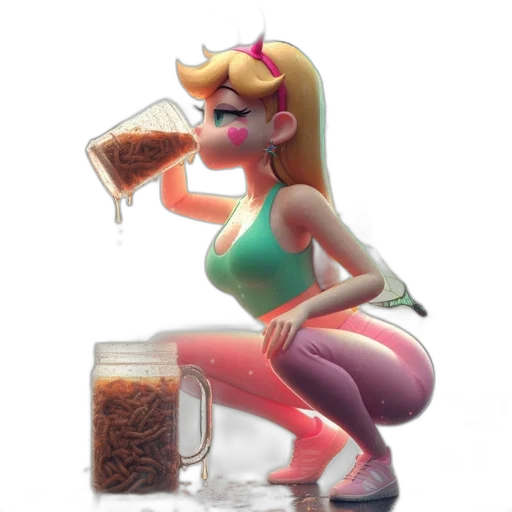 food, concept art, 3d render, pixel art transparent PNG cut-out