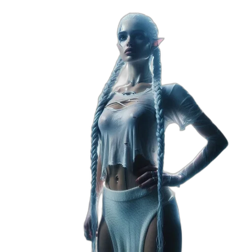 dress, robot, jewelry, staff transparent PNG cut-out
