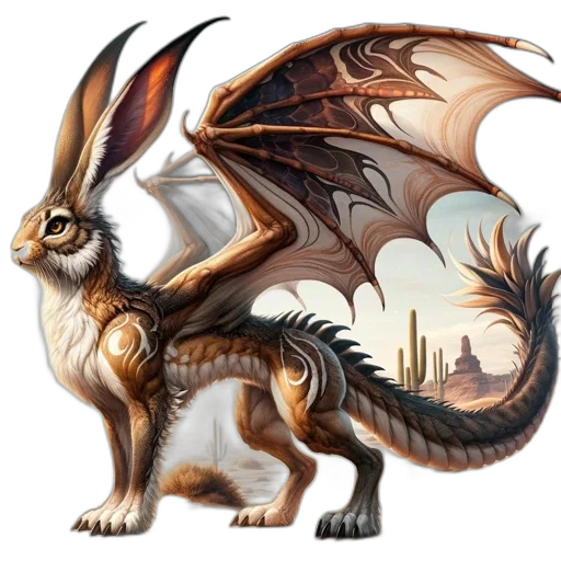 dragon, creature, animal, staff transparent PNG cut-out