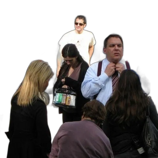 staff, jacket, jewelry, city street transparent PNG cut-out