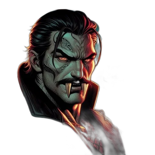 face, mask, staff, comic book art transparent PNG cut-out