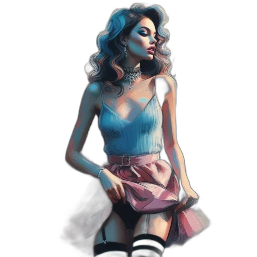 dress, concept art, comic book art, fantasy art transparent PNG cut-out