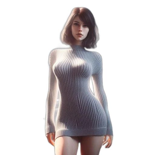 dress, robot, jacket, 3d render transparent PNG cut-out