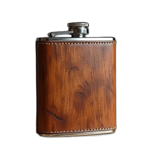 bottle, wood, bark, personalized transparent PNG cut-out