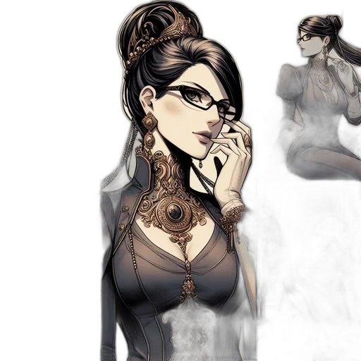dress, jewelry, mask, comic book art transparent PNG cut-out