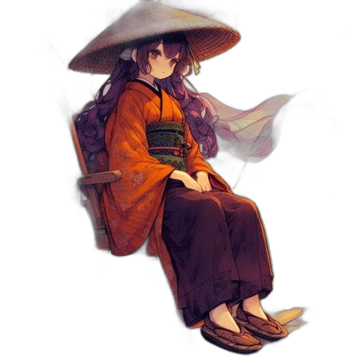 hat, umbrella, staff, dragon transparent PNG cut-out