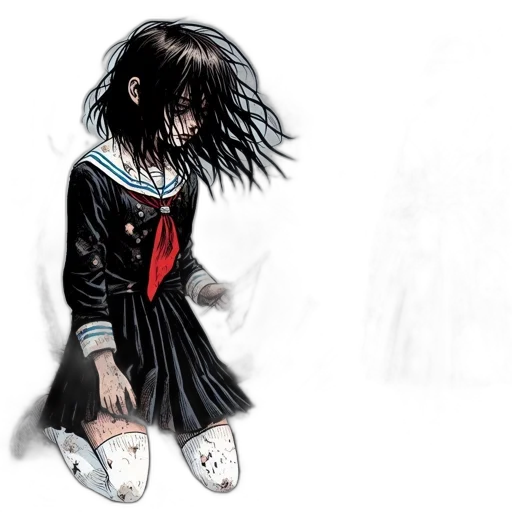 dress, hair, jacket, creature transparent PNG cut-out