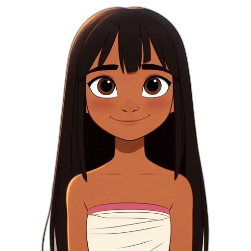 dress, face, hair, cartoon transparent PNG cut-out