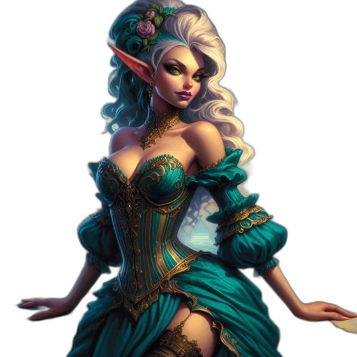 dress, staff, fantasy art, concept art transparent PNG cut-out