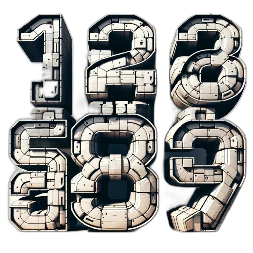 3d render, array, sleek, metallic transparent PNG cut-out