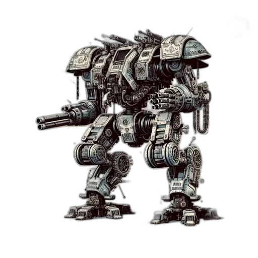 robot, weapon, concept art, 3d render transparent PNG cut-out