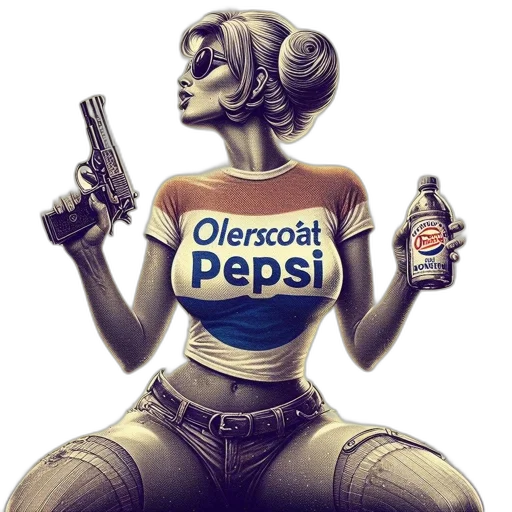 dress, robot, cyberpunk, comic book art transparent PNG cut-out
