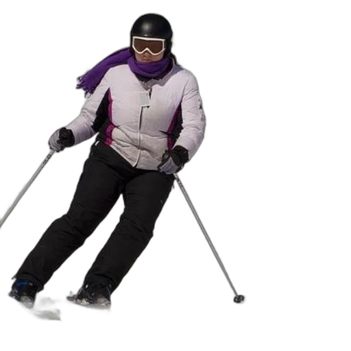 staff, skier, white, jacket transparent PNG cut-out