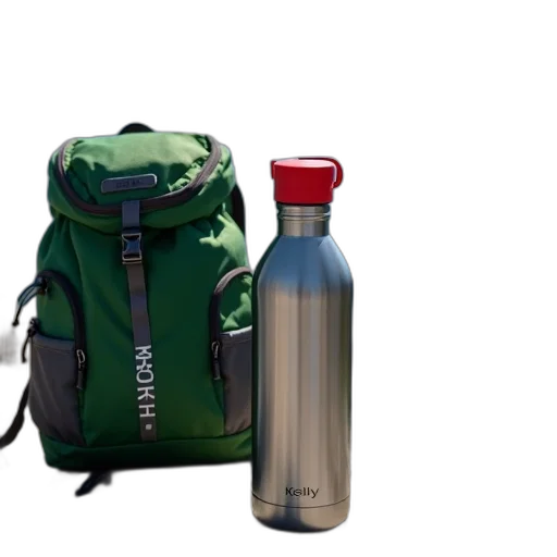bottle, jacket, 3d render, concept art transparent PNG cut-out