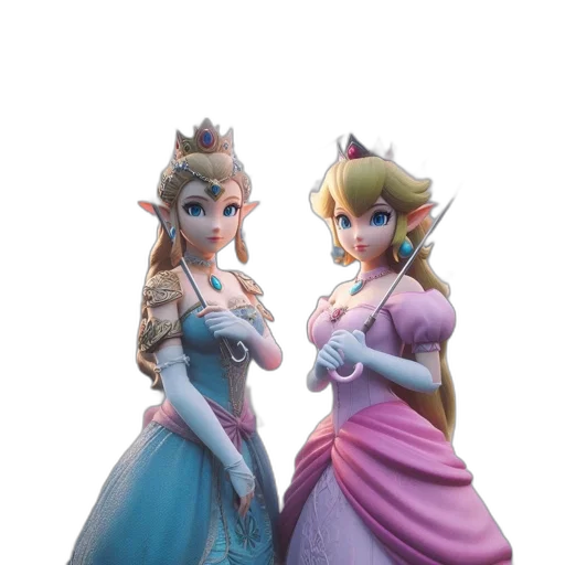 crown, dress, 3d render, concept art transparent PNG cut-out