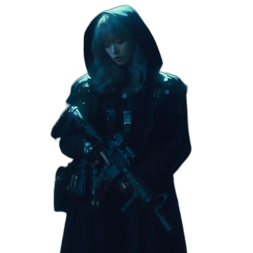 weapon, jacket, staff, dress transparent PNG cut-out