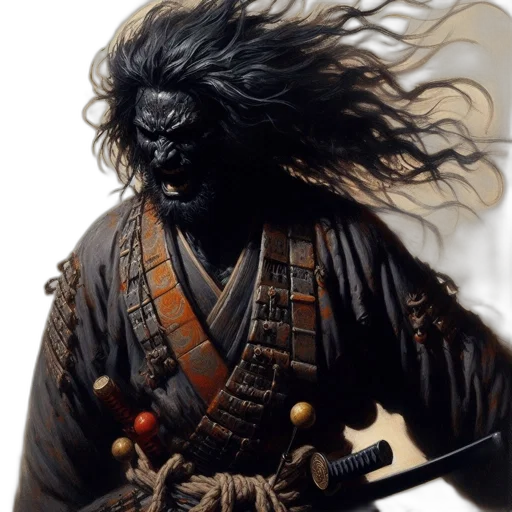 mask, hair, creature, staff transparent PNG cut-out